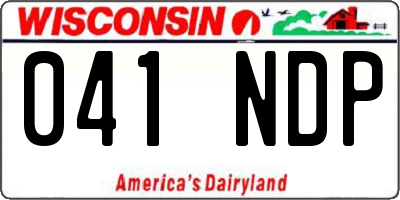 WI license plate 041NDP