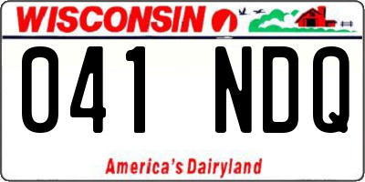 WI license plate 041NDQ