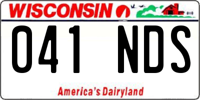 WI license plate 041NDS