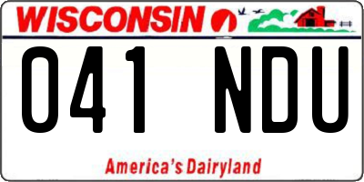 WI license plate 041NDU
