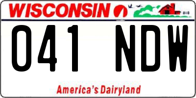 WI license plate 041NDW