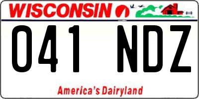 WI license plate 041NDZ