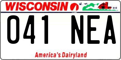 WI license plate 041NEA