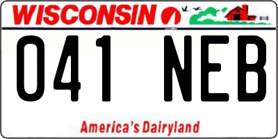 WI license plate 041NEB