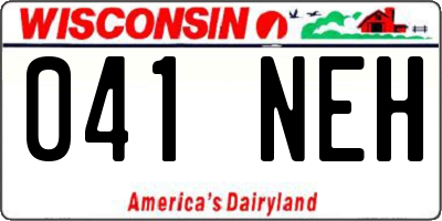 WI license plate 041NEH