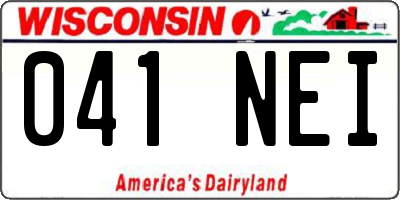WI license plate 041NEI