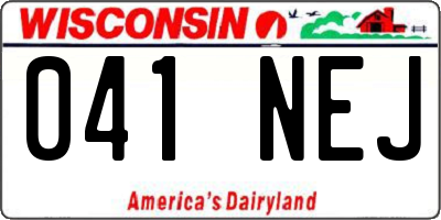 WI license plate 041NEJ