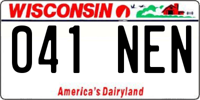 WI license plate 041NEN