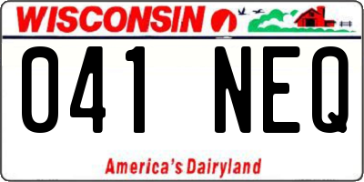 WI license plate 041NEQ