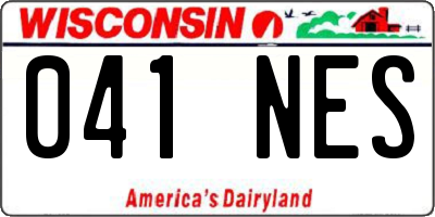 WI license plate 041NES
