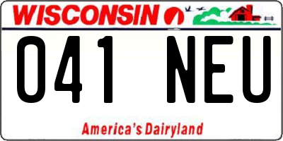 WI license plate 041NEU