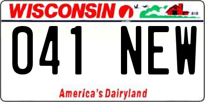 WI license plate 041NEW