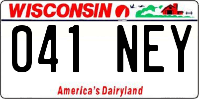 WI license plate 041NEY