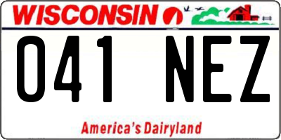 WI license plate 041NEZ