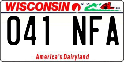 WI license plate 041NFA