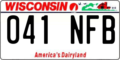 WI license plate 041NFB