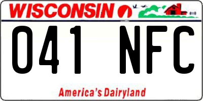 WI license plate 041NFC