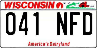 WI license plate 041NFD