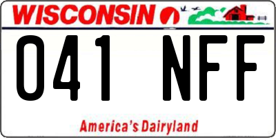 WI license plate 041NFF