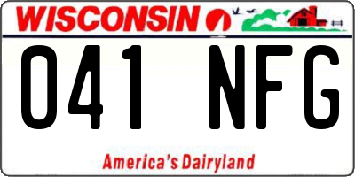 WI license plate 041NFG