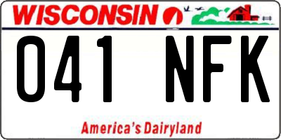 WI license plate 041NFK