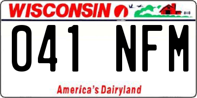 WI license plate 041NFM