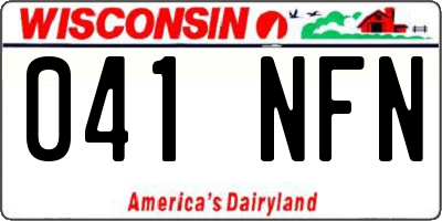 WI license plate 041NFN
