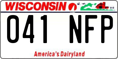 WI license plate 041NFP