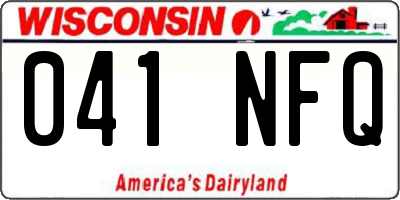 WI license plate 041NFQ
