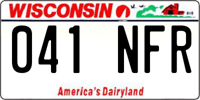 WI license plate 041NFR