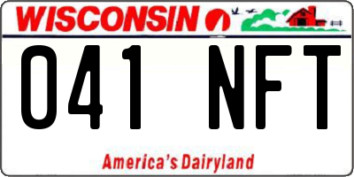 WI license plate 041NFT