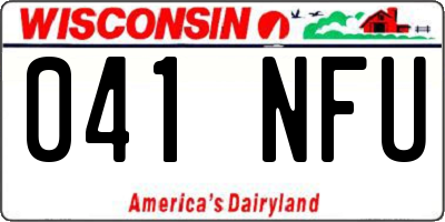 WI license plate 041NFU