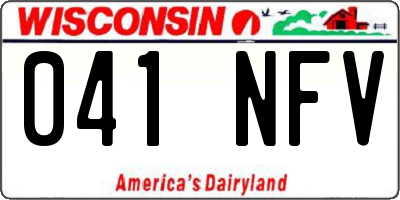 WI license plate 041NFV