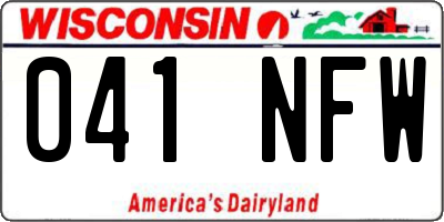 WI license plate 041NFW
