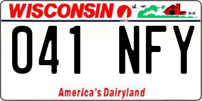 WI license plate 041NFY