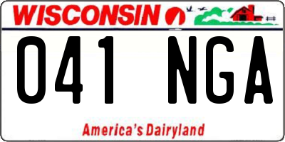 WI license plate 041NGA