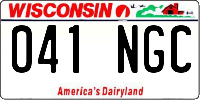 WI license plate 041NGC