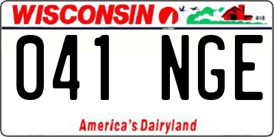 WI license plate 041NGE