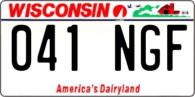 WI license plate 041NGF