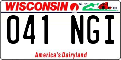 WI license plate 041NGI