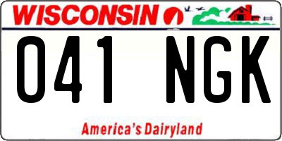 WI license plate 041NGK