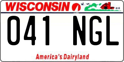WI license plate 041NGL