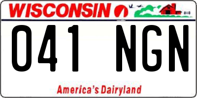 WI license plate 041NGN