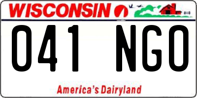 WI license plate 041NGO