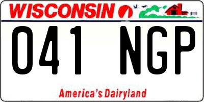 WI license plate 041NGP