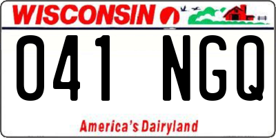 WI license plate 041NGQ