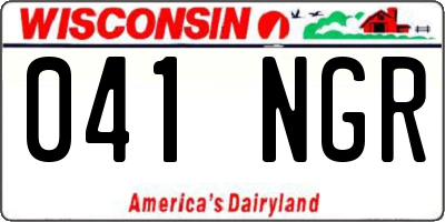 WI license plate 041NGR