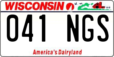 WI license plate 041NGS