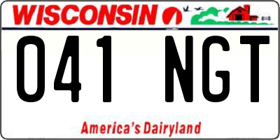 WI license plate 041NGT
