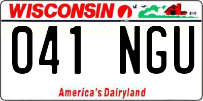 WI license plate 041NGU